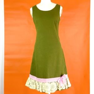 [VTG] Knit Shift Dress W/ Lace